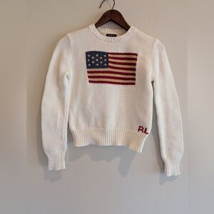 Polo Ralph Lauren Flag Sweater Cotton Girls Size L